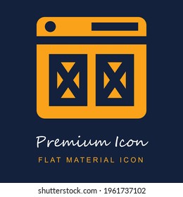 Browser premium material ui ux isolated vector icon in navy blue and orange colors