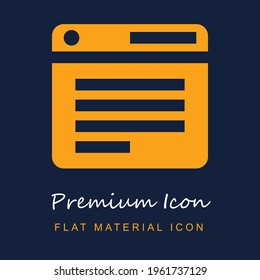 Material del navegador premium ui ux icono del vector aislado en colores azul marino y naranja