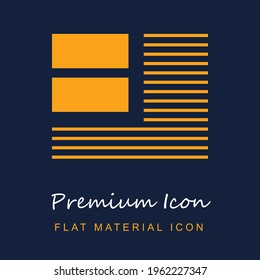 Browser premium material ui ux isolated vector icon in navy blue and orange colors