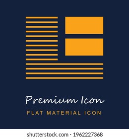 Browser premium material ui ux isolated vector icon in navy blue and orange colors