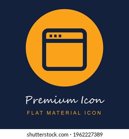 Browser premium material ui ux isolated vector icon in navy blue and orange colors
