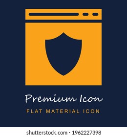 Browser premium material ui ux isolated vector icon in navy blue and orange colors