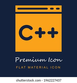 Browser premium material ui ux isolated vector icon in navy blue and orange colors