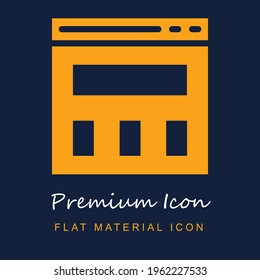 Material del navegador premium ui ux icono del vector aislado en colores azul marino y naranja