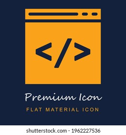 Browser Premium-Material ui ux einzelne Vektorsymbol in marineblau- und orangefarbenen Farben