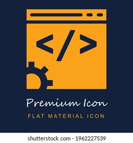 Browser premium material ui ux isolated vector icon in navy blue and orange colors
