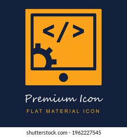 Browser premium material ui ux isolated vector icon in navy blue and orange colors