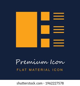 Browser premium material ui ux isolated vector icon in navy blue and orange colors