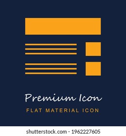 Browser premium material ui ux isolated vector icon in navy blue and orange colors