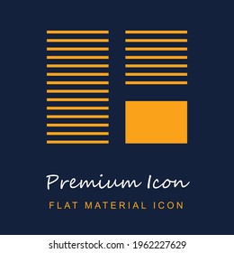 Browser premium material ui ux isolated vector icon in navy blue and orange colors