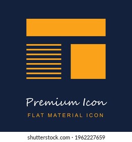 Browser premium material ui ux isolated vector icon in navy blue and orange colors