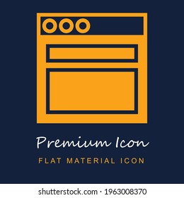 Browser premium material ui ux isolated vector icon in navy blue and orange colors