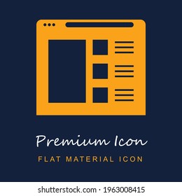 Material del navegador premium ui ux icono del vector aislado en colores azul marino y naranja