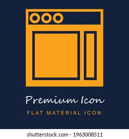 Browser premium material ui ux isolated vector icon in navy blue and orange colors
