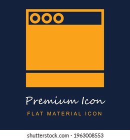 Browser premium material ui ux isolated vector icon in navy blue and orange colors