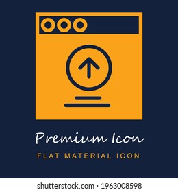 Browser premium material ui ux isolated vector icon in navy blue and orange colors