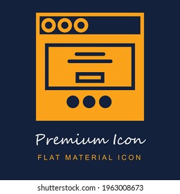 Browser premium material ui ux isolated vector icon in navy blue and orange colors