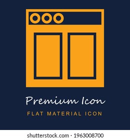 Browser premium material ui ux isolated vector icon in navy blue and orange colors