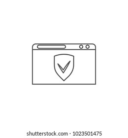 browser protected icon. Element for mobile concept and web apps. Thin line  icon for website design and development, app development. Premium icon on white background
