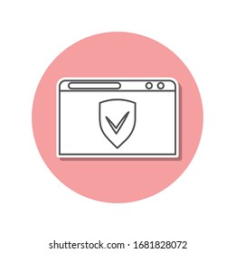 Browser protected sticker icon. Simple thin line, outline vector of web icons for ui and ux, website or mobile application
