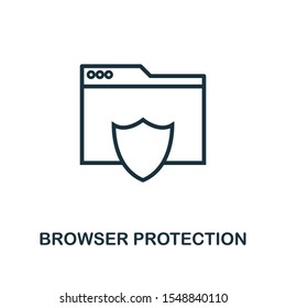 Browser Protection icon outline style. Thin line creative Browser Protection icon for logo, graphic design and more.