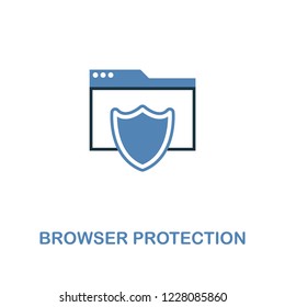 Browser Protection icon in two colors. Premium design from internet security icons collection. Pixel perfect simple pictogram browser protection icon for web design and printing.