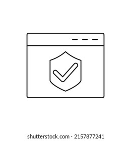 Browser-Sicherheitssymbol im Zeilenstil, Stil einzeln auf weißem Hintergrund