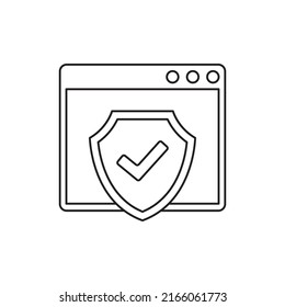 Browser protection security icon in line style icon, style isolated on white background