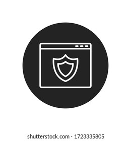 icono de la línea de protección del navegador, ilustración vectorial