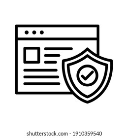 Browser, protection, web icon vector image. Can also be used for internet security. Suitable for use on web apps, mobile apps and print media.