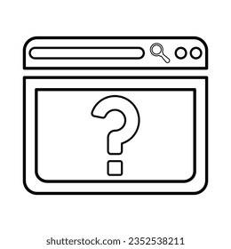 Symbol für Browserfragen im Rahmenstil