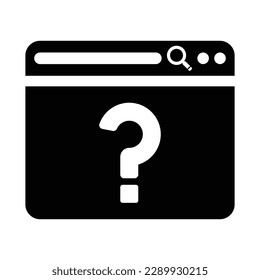 Browser Question Mark Icon, Vector Graphics 