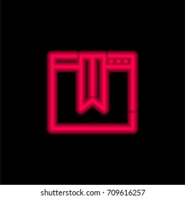 Browser red glowing neon ui ux icon. Glowing sign logo vector