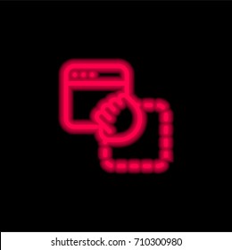 Browser red glowing neon ui ux icon. Glowing sign logo vector