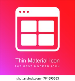 Browser red and pink gradient material white icon minimal design