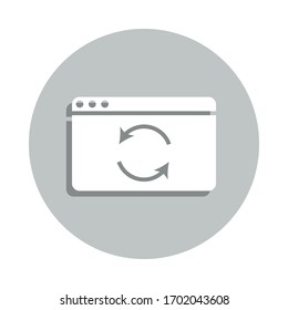 browser refresh badge icon. Simple glyph, flat vector of web icons for ui and ux, website or mobile application