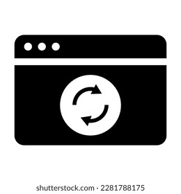 Browser reload silhouette icon. Web page reload. Vector.