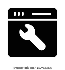 browser repair vector glyph flat icon 