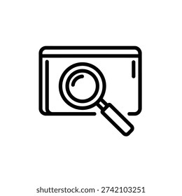 Browser search bar icon, representing website search, data retrieval, information lookup, internet exploration, and web navigation. Vector illustration.