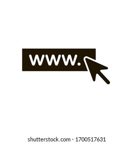 Browser search bar and mouse cursor icon in trendy flat style isolated on white background. Eps 10.