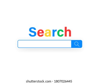 Browser search bar for UI. Internet window. Vector on isolated white background. EPS 10.