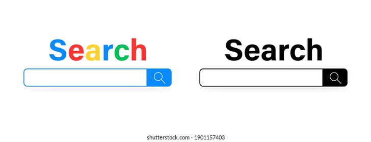 Browser search bar for UI. Internet window. Vector on isolated white background. EPS 10