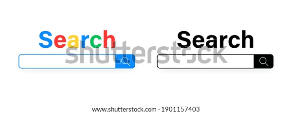 Browser search bar for UI. Internet\
window. Vector on isolated white background. EPS\
10