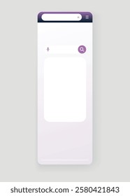 Browser search bar. Web page internet browser button, search box template. Internet search system. Simple element of user interface design. Vector illustration