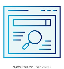 Browser search flat icon. Web search blue icons in trendy flat style. Magnifier and website gradient style design, designed for web and app. Eps 10