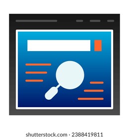 Browser search flat icon. Web search color icons in trendy flat style. Magnifier and website gradient style design, designed for web and app. Eps 10