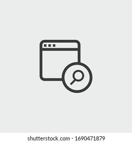 browser search icon. browser search vector on gray background