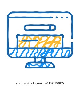 browser search operating system doodle icon sketch vector. browser search operating system sign. isolated symbol illustration