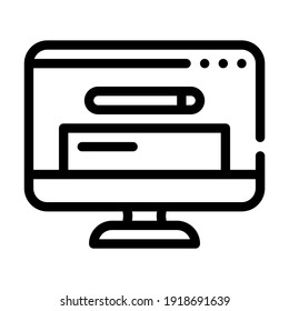 browser search operating system line icon vector. browser search operating system sign. isolated contour symbol black illustration