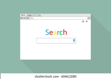 Browser search. Browser window in flat style